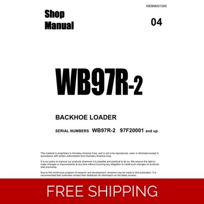 KOMATSU WB97R-2 BACKHOE LOADER WORKSHOP MANUAL KOMATSU WB97R-2 BACKHOE LOADER WORKSHOP MANUAL